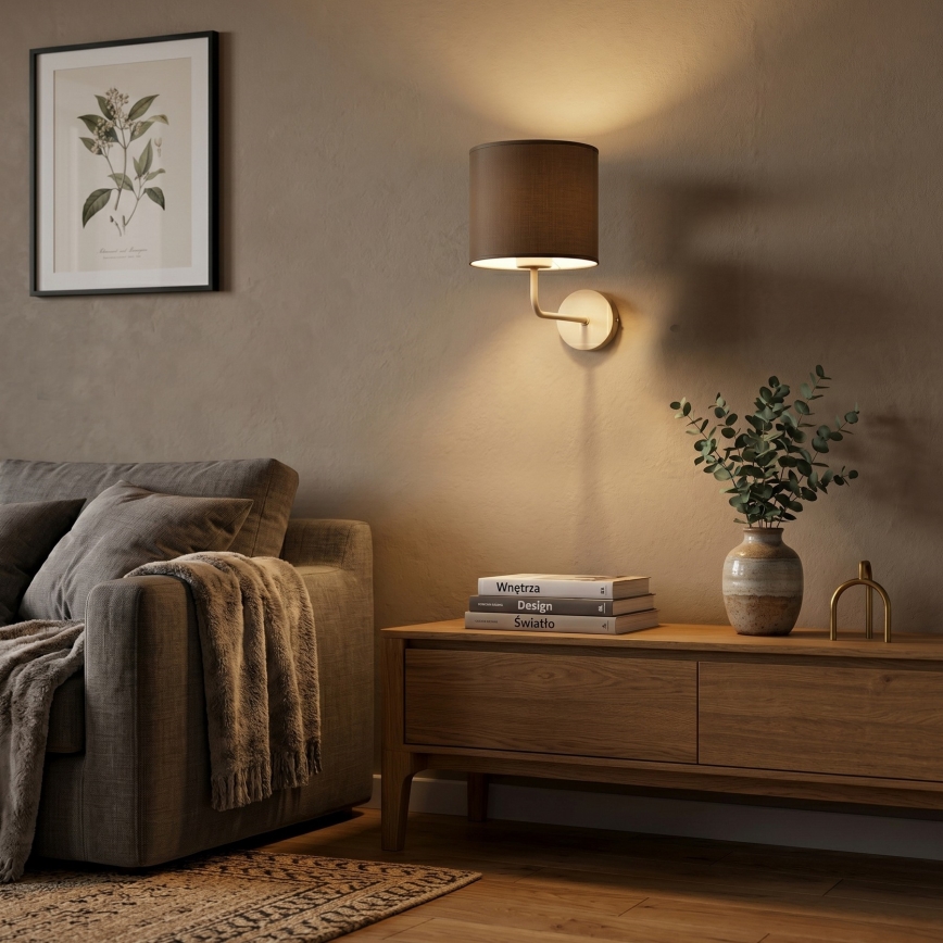 Sienas lampa ARDEN 1xE27/15W/230V bēša/brūna