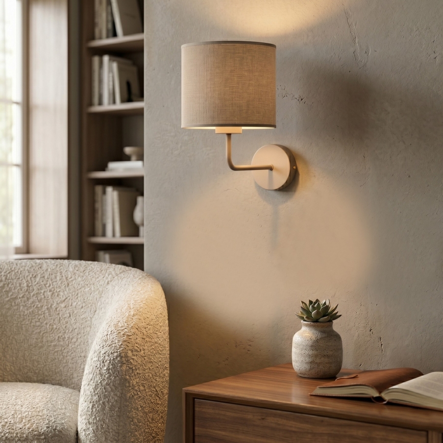 Sienas lampa ARDEN 1xE27/15W/230V bēša