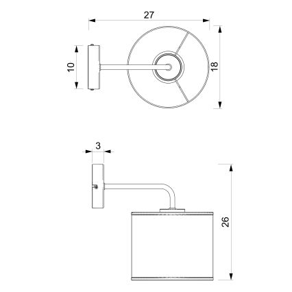 Sienas lampa ARDEN 1xE27/15W/230V bēša