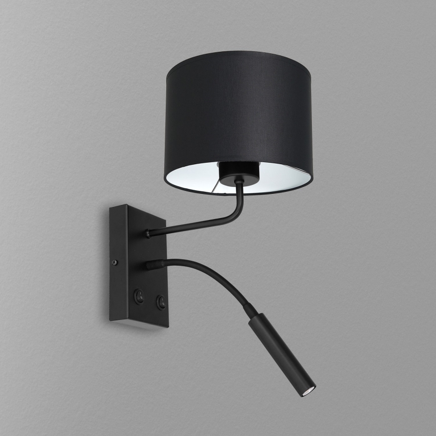 Sienas lampa ARDEN 1xE27/60W+1xG9/8W/230V melna/balta