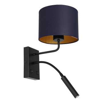 Sienas lampa ARDEN 1xE27/60W+1xG9/8W/230V zila