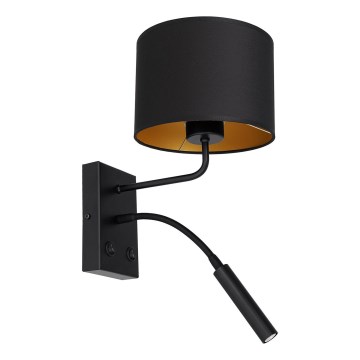 Sienas lampa ARDEN 1xE27/60W/230V + 1xG9/8W melna/zelta
