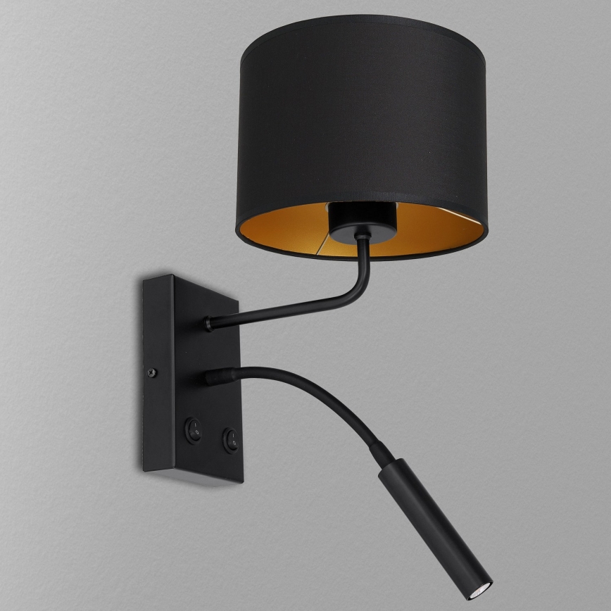 Sienas lampa ARDEN 1xE27/60W/230V + 1xG9/8W melna/zelta
