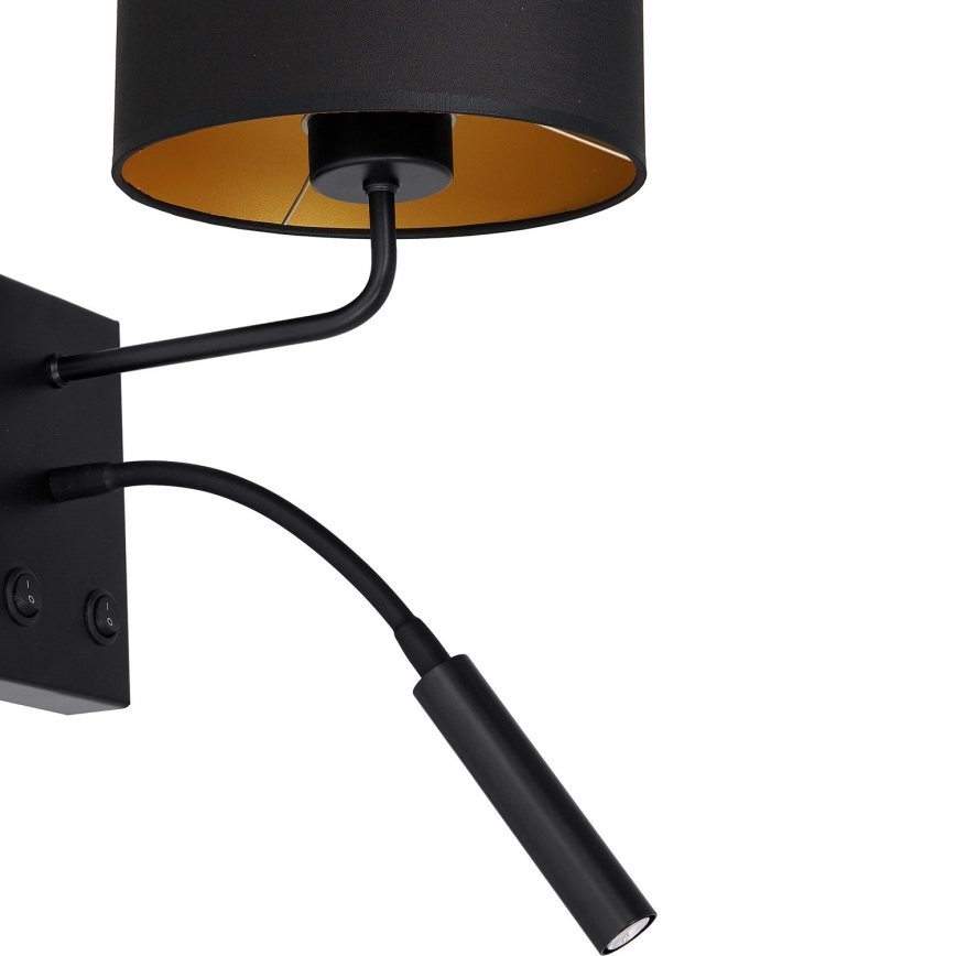 Sienas lampa ARDEN 1xE27/60W/230V + 1xG9/8W melna/zelta