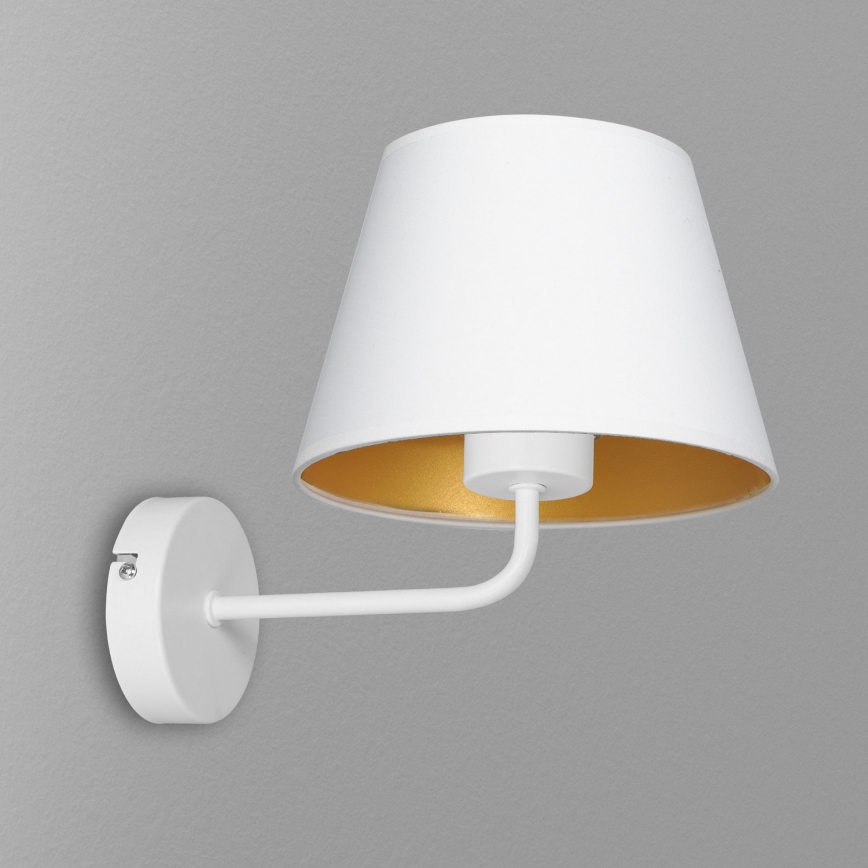 Sienas lampa ARDEN 1xE27/60W/230V balta/zelta