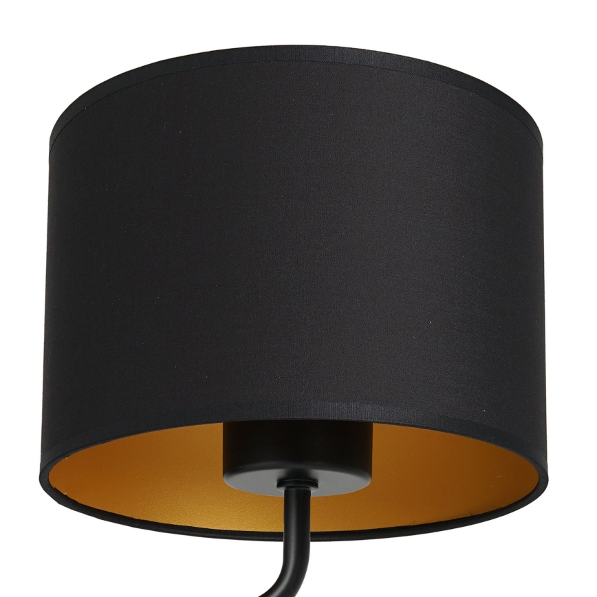 Sienas lampa ARDEN 1xE27/60W/230V melna/zelta