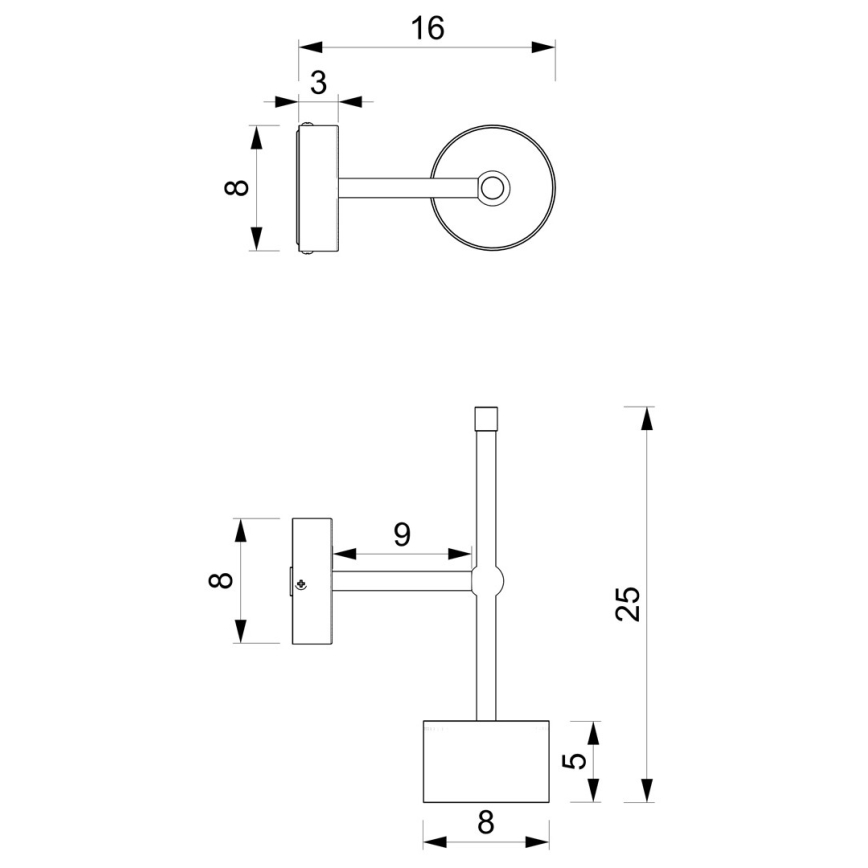 Sienas lampa ARENA 1xGX53/11W/230V balta/spīdīgi hromēts