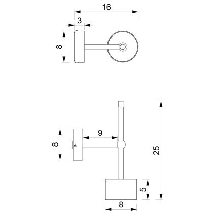 Sienas lampa ARENA 1xGX53/11W/230V balta/zeltaina