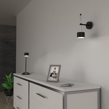 Sienas lampa ARENA 1xGX53/11W/230V melna/spīdīgi hromēts