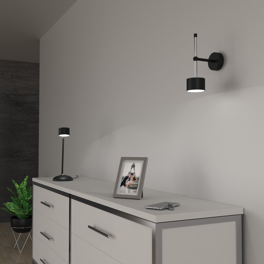 Sienas lampa ARENA 1xGX53/11W/230V melna/spīdīgi hromēts