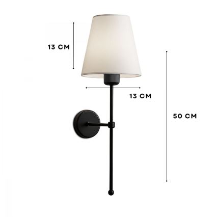 Sienas lampa ASPARAGUS 1xE27/40W/230V melna/krēmkrāsaina
