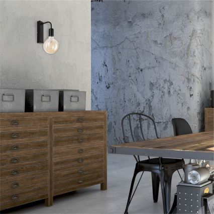 Sienas lampa ASTRID 1xE27/60W/230V matēts melna