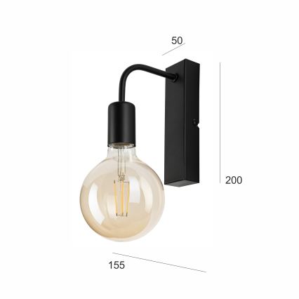 Sienas lampa ASTRID 1xE27/60W/230V matēts melna