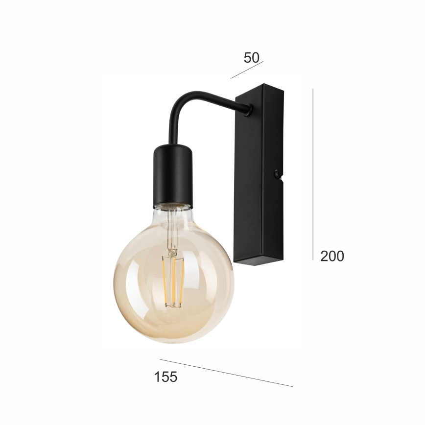 Sienas lampa ASTRID 1xE27/60W/230V matēts melna