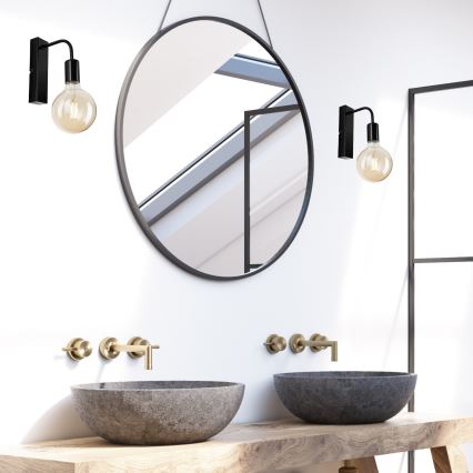 Sienas lampa ASTRID 1xE27/60W/230V spīdīgi melna