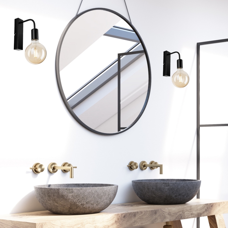 Sienas lampa ASTRID 1xE27/60W/230V spīdīgi melna