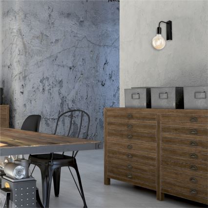 Sienas lampa ASTRID 1xE27/60W/230V spīdīgi melna