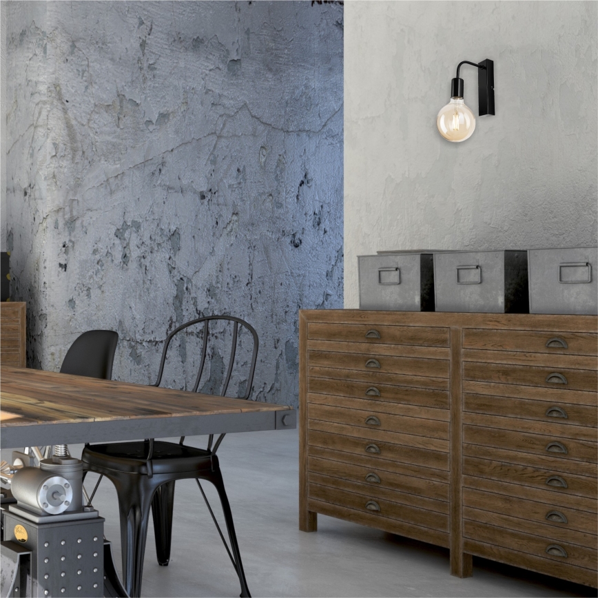 Sienas lampa ASTRID 1xE27/60W/230V spīdīgi melna