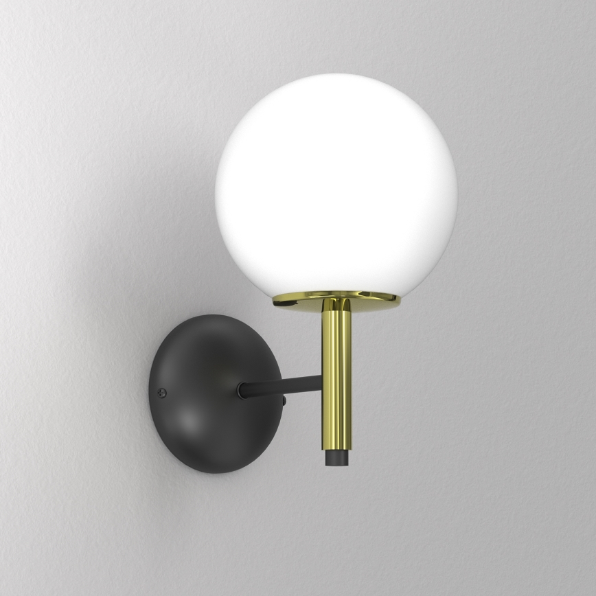 Sienas lampa AWINION 1xE27/15W/230V balta/zelta/melna