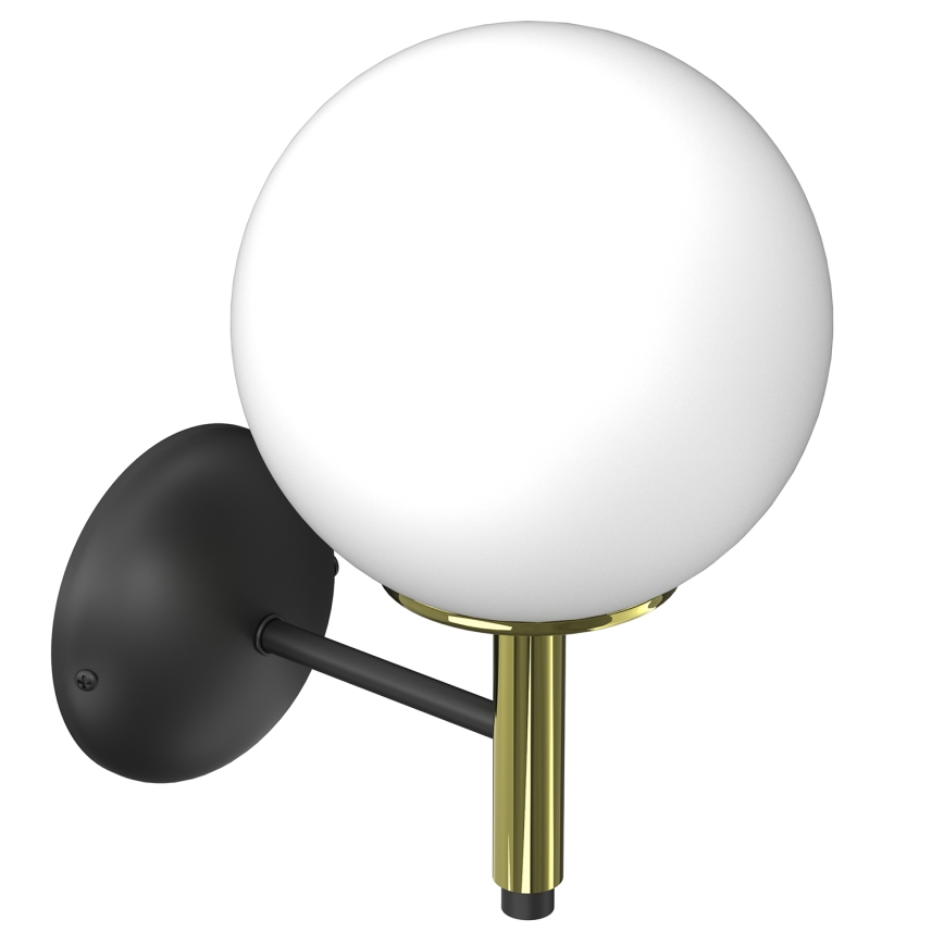 Sienas lampa AWINION 1xE27/15W/230V balta/zelta/melna