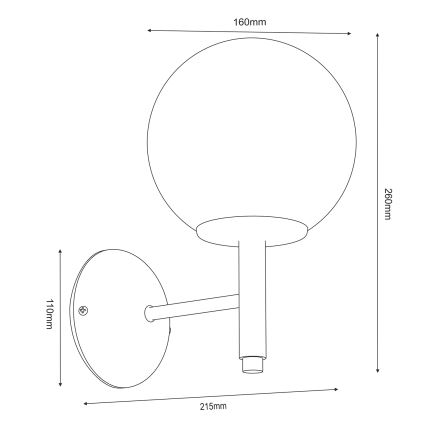 Sienas lampa AWINION 1xE27/15W/230V balta/zelta/melna