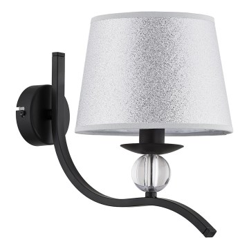 Sienas lampa BARNI 1xE14/10W/230V melna/sudraba