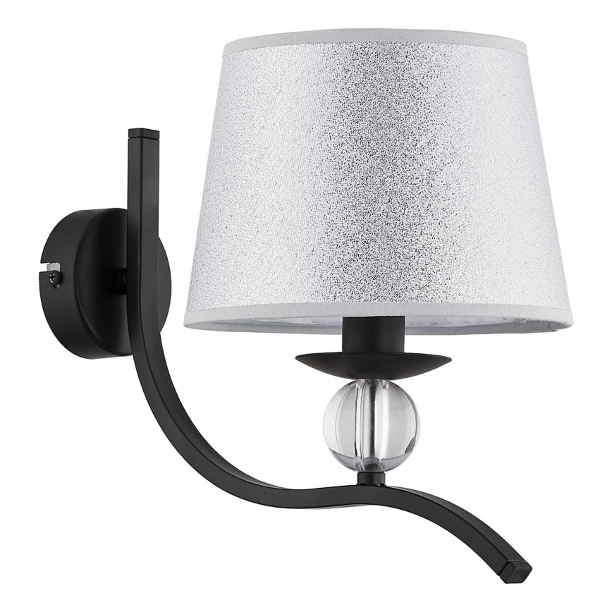 Sienas lampa BARNI 1xE14/10W/230V melna/sudraba