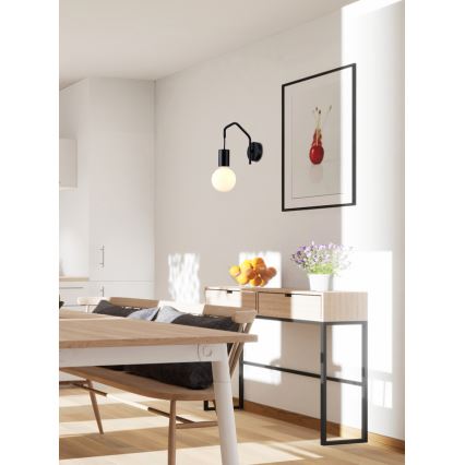 Sienas lampa BASSO 1xE27/40W/230V melna