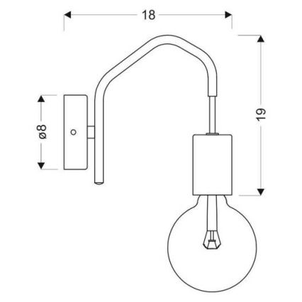 Sienas lampa BASSO 1xE27/40W/230V melna