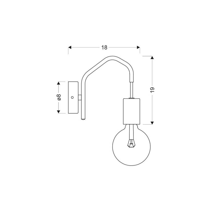 Sienas lampa BASSO 1xE27/40W/230V melna
