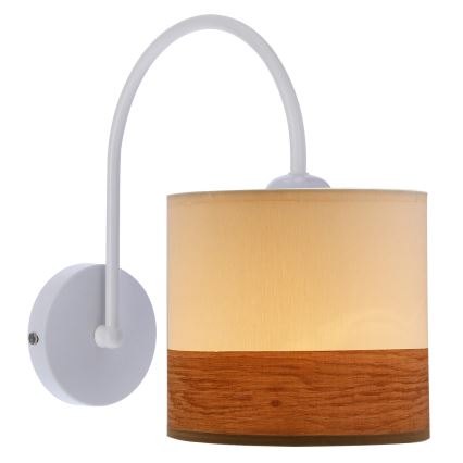 Sienas lampa BIANCO 1xE27/40W/230V balta/brūna