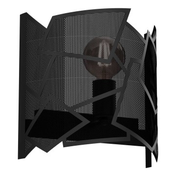 Sienas lampa CAMO 1xE27/15W/230V melna