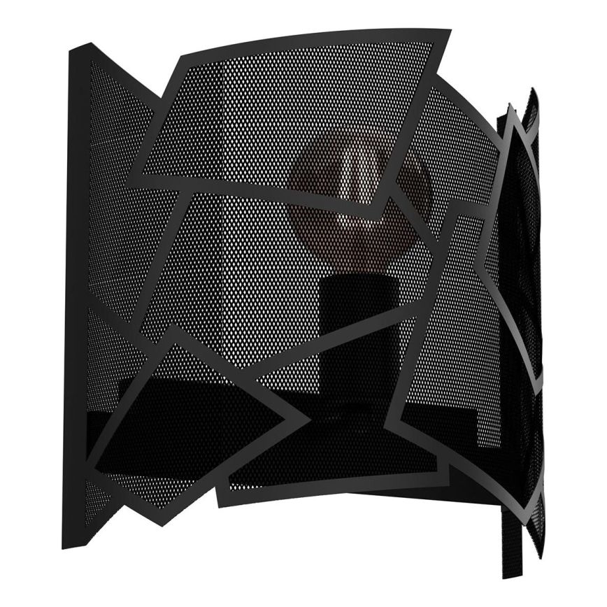 Sienas lampa CAMO 1xE27/15W/230V melna