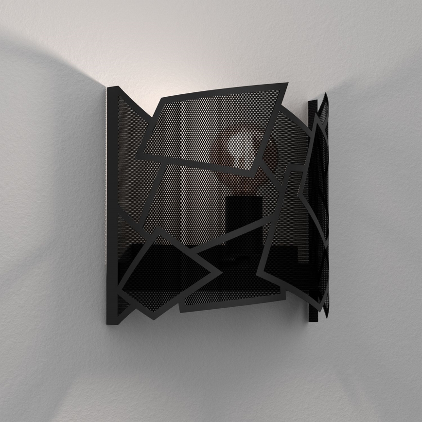 Sienas lampa CAMO 1xE27/15W/230V melna