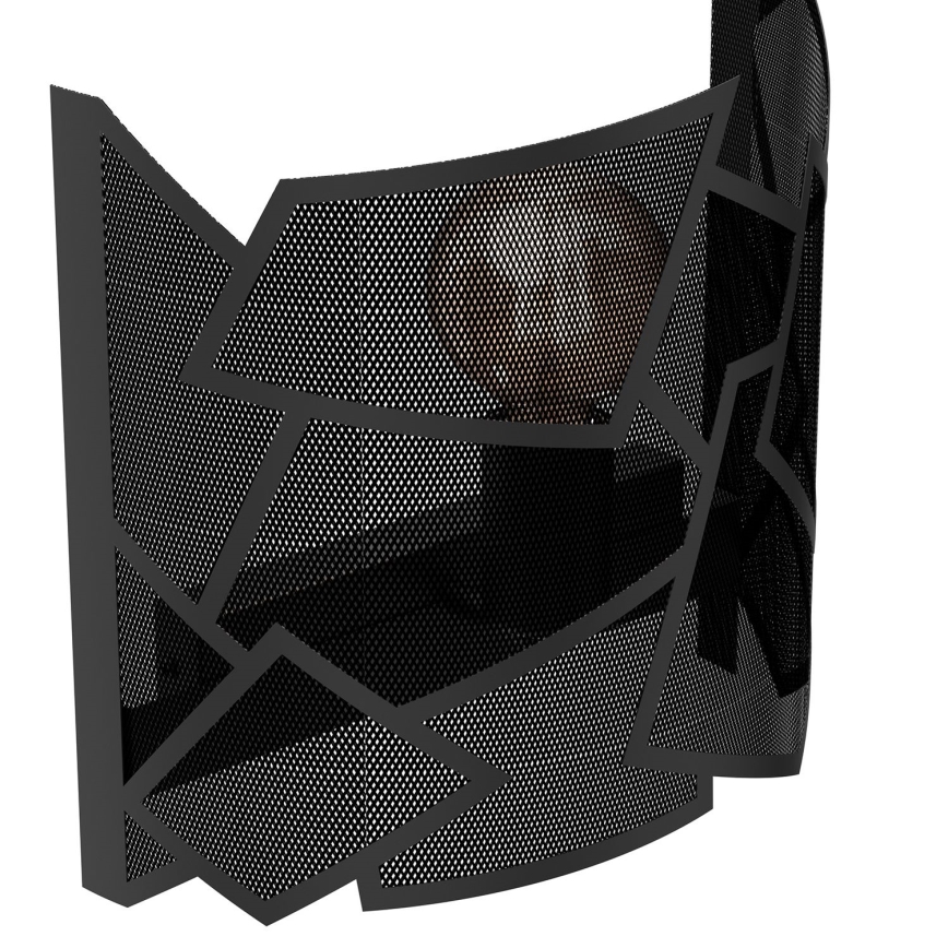 Sienas lampa CAMO 1xE27/15W/230V melna