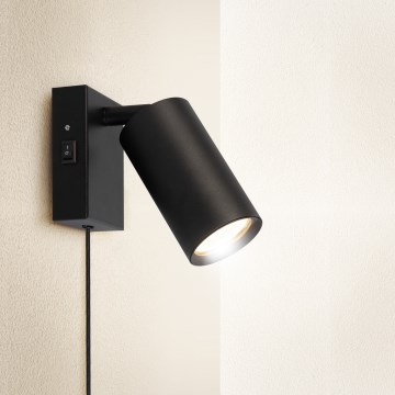 Sienas lampa CELE 1xGU10/30W/230V melna