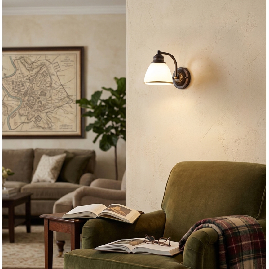 Sienas lampa CLAIR 1xE27/40W/230V brūna/zelta