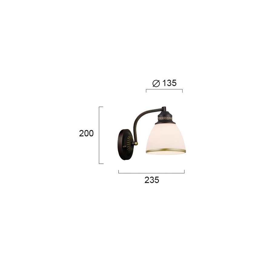 Sienas lampa CLAIR 1xE27/40W/230V brūna/zelta