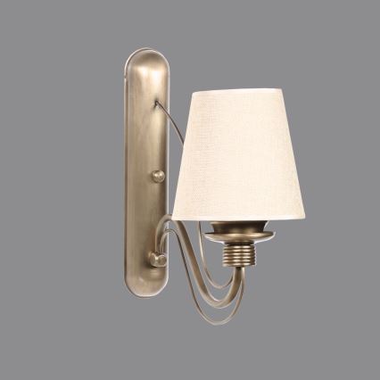 Sienas lampa CLASSIC 1xE27/40W/230V, bronzas/bēšas krāsas