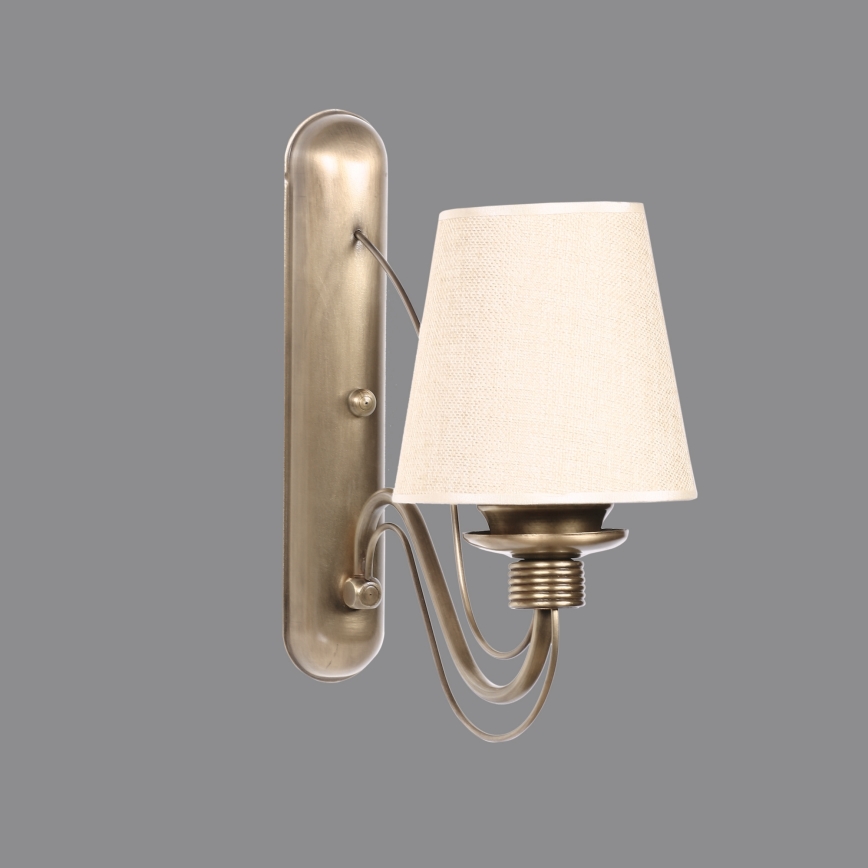 Sienas lampa CLASSIC 1xE27/40W/230V, bronzas/bēšas krāsas