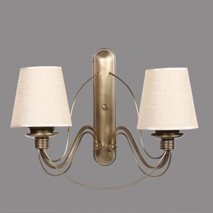 Sienas lampa CLASSIC 2xE27/40W/230V bronzas/bēša