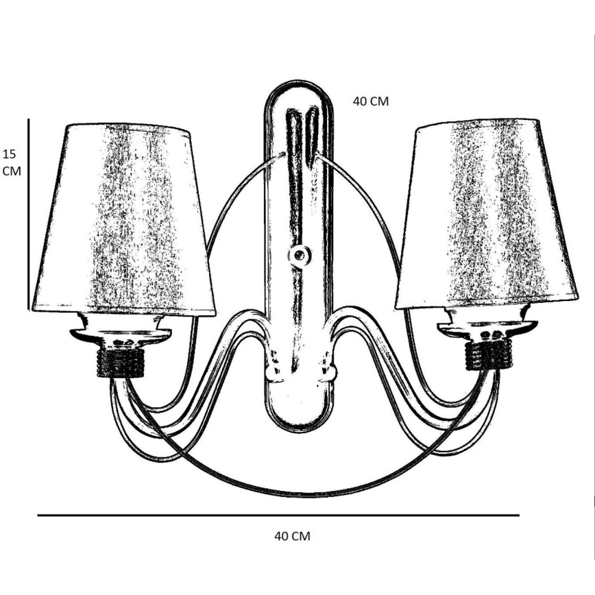 Sienas lampa CLASSIC 2xE27/40W/230V bronzas/bēša