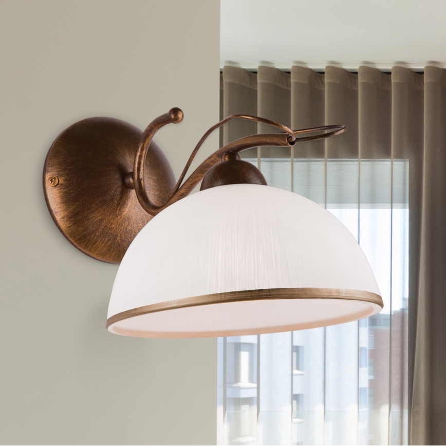 Sienas lampa COBRA 1xE27/60W/230V bronza/patīna