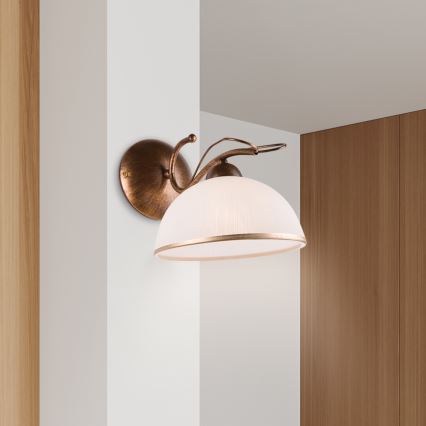 Sienas lampa COBRA 1xE27/60W/230V bronza/patīna