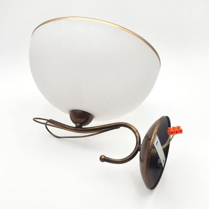 Sienas lampa COBRA 1xE27/60W/230V bronza/patīna