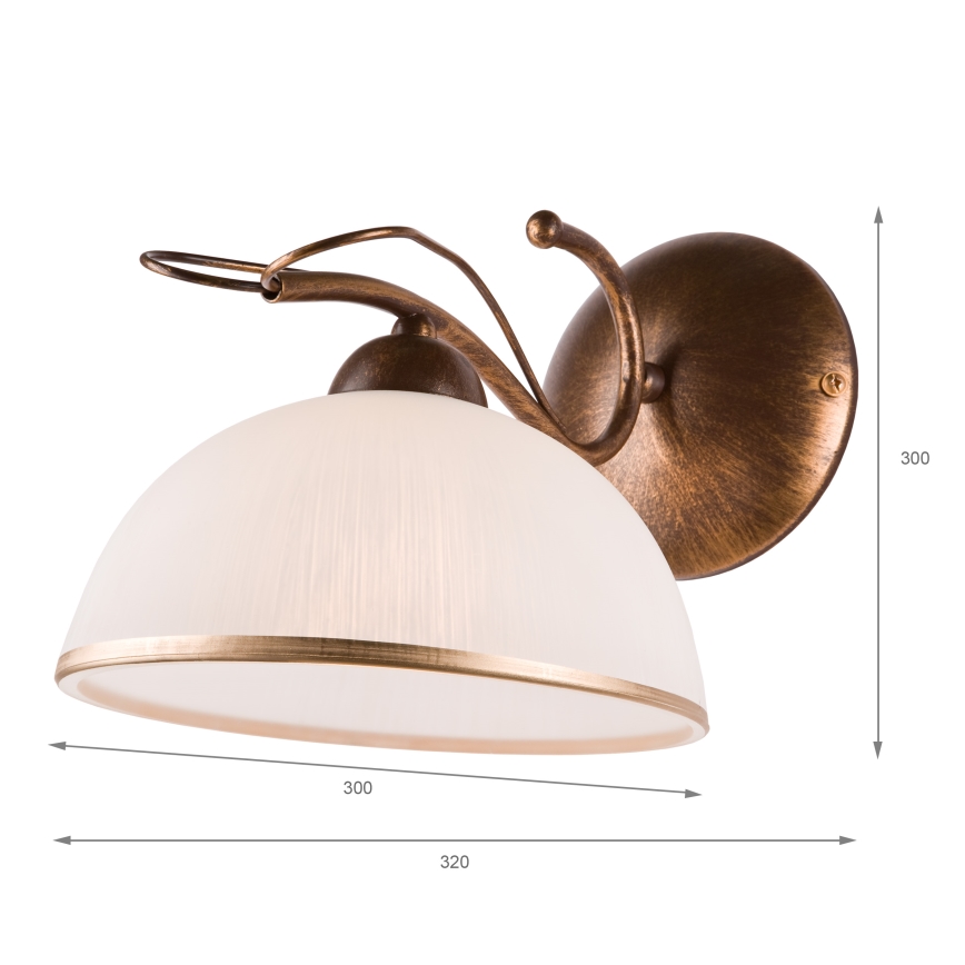 Sienas lampa COBRA 1xE27/60W/230V bronza/patīna