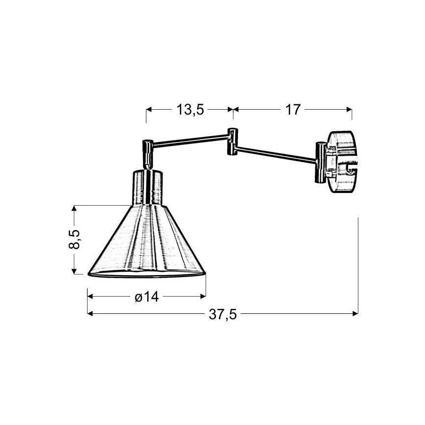 Sienas lampa COPENHAGEN 1xE14/40W/230V matēts hroms