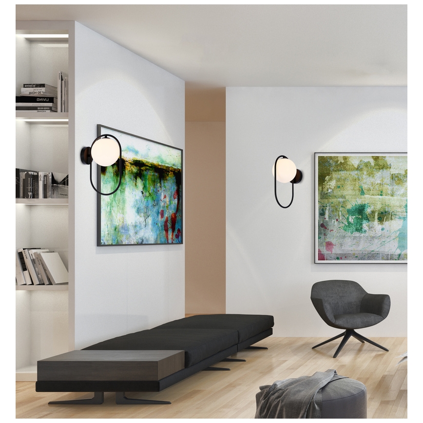 Sienas lampa CORDEL 1xG9/28W/230V melna