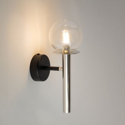 Sienas lampa DAISY 1xG9/12W/230V spīdīgi hromēts/melna/caurspīdīga