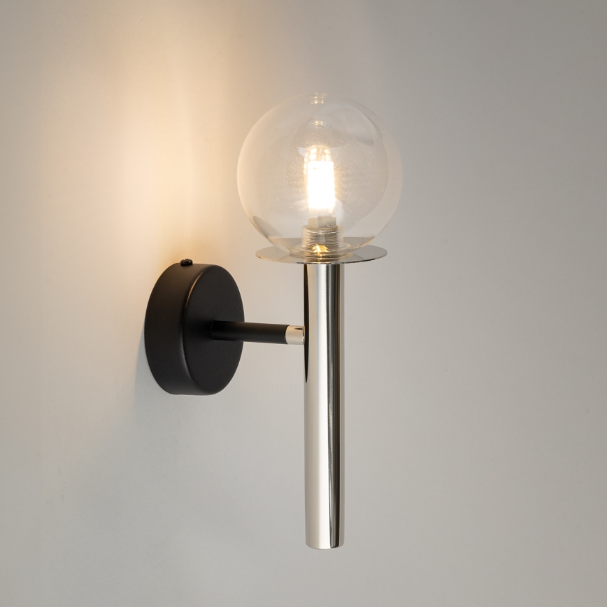 Sienas lampa DAISY 1xG9/12W/230V spīdīgi hromēts/melna/caurspīdīga
